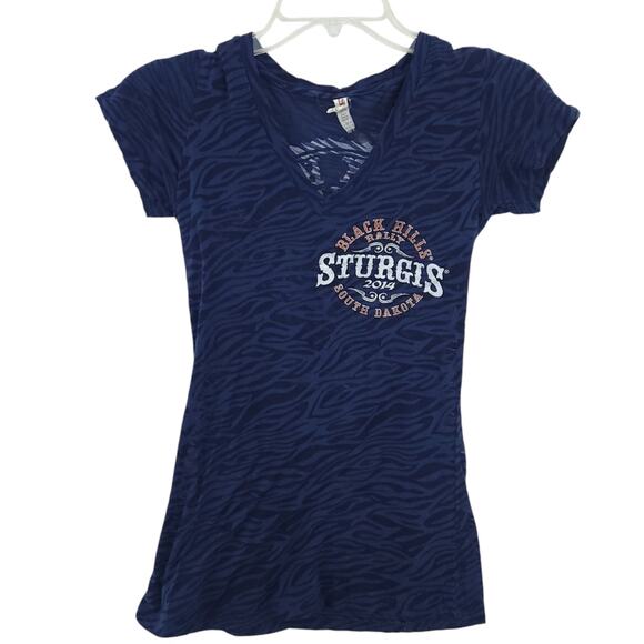 Black Hills Rally 2014 Sturgis Motorcycle Rally Women Medium Tee T-Shirt - Picture 1 of 5